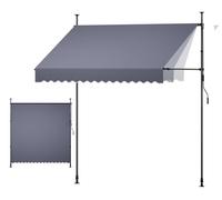 Toldo retráctil manual, 250 cm. Toldo retráctil para exteriores, ideal para patios, que proporciona sombra y protección. Dosel ajustable en altura para puertas y ventanas de patios, con manivela manua