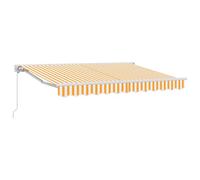 Toldo Retráctil Manual Amarillo 3 x 2,5 m | Poliester Recubierto PU, Marco Acero Aluminio, Manivela o Control Remoto, Estructura Semi-Cassette