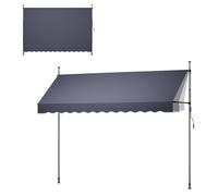 Toldo retráctil manual, de 350 cm, para exteriores, ideal para patios, con protección solar. Toldo ajustable en altura para puertas y ventanas, con manivela manual, perfecto para jardines, balcones y 