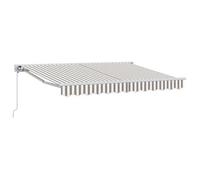vidaXL. Toldo manual retráctil, color gris claro y blanco, 4,5 x 3 metros