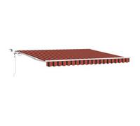 Toldo Retráctil Naranja Y Marrón 400 X 350 Cm Poliéster Vidaxl