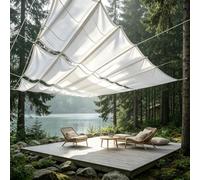 Toldo Retráctil Ondulado 200 x 540 cm Impermeable, 98% Rayos UV Resistente Al Desgarro, Personalizable, Protección Solar Toldo Curvado Rectangular para Balcones Terraza Pérgola, Blanco