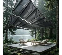 Toldo Retráctil Ondulado 220 x 540 cm Impermeable, 98% Rayos UV Resistente Al Desgarro, Personalizable, Protección Solar Toldo Curvado Rectangular para Balcones Terraza Pérgola, Gris Oscuro