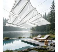 Toldo Retráctil Ondulado Vela de Sombra 270 x 540 cm (Tamaño Personalizado) - Protección UV 98%, Resistente Al Clima y Desgarro Las Velas de Sombra Retráctiles para Jardines y Espacios, Blanco