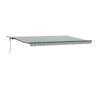 vidaXL. Toldo retráctil, verde y blanco, 500 x 350 cm, de poliéster