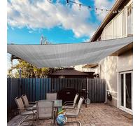 Toldo solar impermeable, juego de 3x5 metros, incluye cuerdas de sujeción, rectangular, de poliéster tratado, protección UV del 95%, protección contra el viento, resistente a la intemperie, ideal para