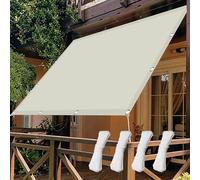 Toldo Sombreo Rectangular 250 x 290 cm Red de Sombra Aktive Garden Toldos Exterior Terraza Toldo de Sol con Cuerda Libre para Camping e Instalaciones, Blanquecino