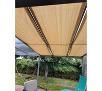 Toldo tipo vela con bloqueo UV de 0,8 x 6 m / 31.5in x 19.7in, cubierta Pera e, tela de tira para exteriores con ojales para jardín y terraza