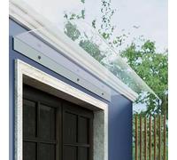 Toldo transparente de policarbonato para puerta, refugio de lluvia para exteriores y cubierta de protección UV para puerta delantera y patio, escudo invisible para nieve y luz solar, 40 x 250 cm