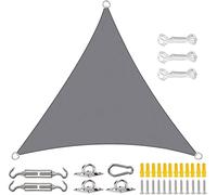 Toldo triangular impermeable - Refugio solar con protección UV para jardín al aire libre, balcón y terraza - Gris 3,6 x 3,6 x 3,6 m sombra instantánea para patio, piscina y camping