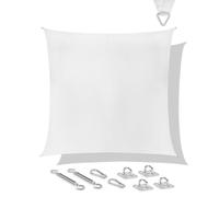 Toldo vela cuadrada - 360x360 cm - blanca | kit inox incluido