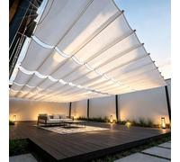 Toldo Vela de Sombra Retráctil 30 x 540 cm Impermeable, 98% Rayos UV Resistente Al Desgarro, Personalizable, Protección Solar Vela de Sombra Rectangular para Terraza Balcon Jardín, Blanco