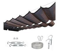 Toldo Vela de Sombra retráctil Ondulado, Cubierta for pérgola, persiana Enrollable Deslizante en Forma de U for Exteriores, con Kit de Montaje, for Patio, Porche, jardín(3x4m/9.84x13.12ft)