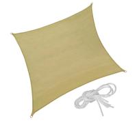 Toldo Vela de Sombreo Impermeable color Beige / Tierra cuadrado en diferentes medidas nortene, fabricado en polietileno con cuerdas de amarre 185g/m2