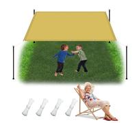 Toldo Vela Rectangular 2.1 x 2.8 m Impermeable Rectangular Lona De Sombra Resistente al Agua con Ojales y Cuerdas Rayos UV HDPE Malla Sombreo Exterior Pergola, Color Crema