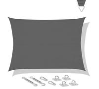 Toldo vela rectangular - 400x300 cm - gris | kit inox incluido
