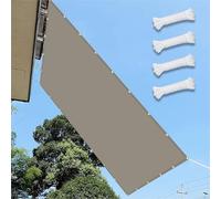 Toldo Vela Rectangular Impermeable 0.7 x 3 m Solar Sombra Malla Sombreo Toldo Vela Rectángulo para Exteriores con Cuerdas de Fijación para Exterior Terraza Patio, Gris Pardo