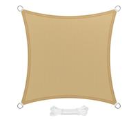 Toldo vela sombra jardin cuadrada 3,6x3,6 metros beige