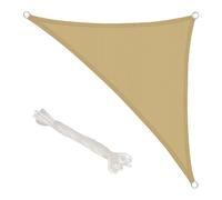 Toldo vela sombra jardin triangular beige 5,0 x 5,0 metros.