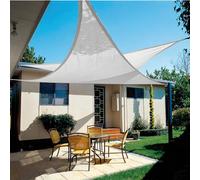 Toldo vela sombra jardin triangular gris 5,0 x 5,0 metros.