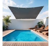 Toldos 250 x 875 cm PES, Resistente, 98% Protección Rayos UV, Prueba de Viento, Impermeable Toldos Exterior Terraza con Ojales y Cuerdas para Exteriores, Pergola, Jardín, Gris Claro