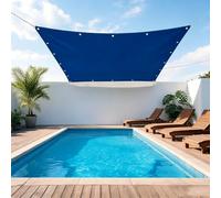 Toldos 675 x 825 cm PES, Resistente, 98% Protección Rayos UV, Prueba de Viento, Impermeable Toldos Exterior Terraza con Ojales y Cuerdas para Exteriores, Pergola, Jardín, Azul Oscuro