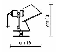 Artemide Lámpara de pared Tolomeo Micro Pinza con soporte de pinza rojo