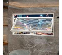 Tolva de aluminio giratoria de 360° para ventana, 32 x 22 pulgadas, soporte S F templado para cobertizos, diseño de sellado mejorado, acanalado blanco, ventilación de bajo consumo para sótanos