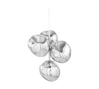 Tom Dixon Lámpara de araña Melt Chandelier mini LED 63.4 cm Plateado
