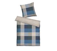 TOM Tailor Ropa de Cama de Franela, 70 x 90 cm + 140 x 200 cm, 100% algodón, Franela, con diseño Reversible y Cremallera de Marca de Colores, Bold Mosaic Azul, Verde (Navy & Forest)