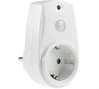 Toma con Interruptor crepuscular - Interruptor de Enchufe de 230 V con Sensor crepuscular - 10 a 280 W - Simula la Presencia - Enchufe intermedio para lámparas - Blanco