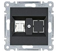 Toma datos RJ45 cat6e UTPHager Lumina Intense WL2153Negro