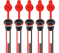 Toma de carga de 2 pines, adaptador de conector de montaje hembra, puerto USB tipo C, interfaz de carga, hembra tipo C 3A con tapa 5pcs