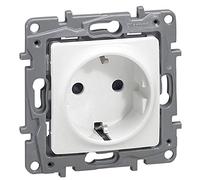 Toma de corriente Base Niloe 2P+T Torn.Prot.Inferior Bl. (Legrand 664730)