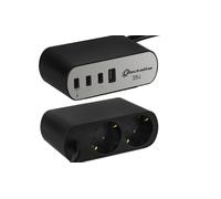 Toma de corriente de escritorio USB PD 35W 2 Schuko 4 USB Electraline 62583