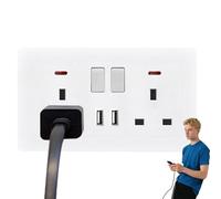 Toma de corriente | Toma de corriente - 2 puertos cargador de cable de extensión de adaptador doble para cocina baño dormitorio oficina y sala de estar