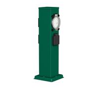 Toma de jardín pilar POLLY para exterior IP44 temporizador/reloj 3 vías