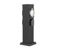 Toma de jardín pilar POLLY para exterior IP44 temporizador/reloj 3 vías