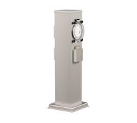 Toma de jardín pilar POLLY para exterior IP44 temporizador/reloj 3 vías