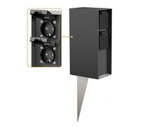 ledscom.de Columna de Enchufe para jardín POMI con Pica de Tierra para Exterior, IP44, cuádruple, Antracita, Angular, 23cm