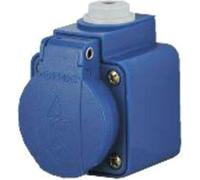 Toma de pared Mennekes Schuko, azul, 16A, 2 polos + toma de tierra, 230V, IP44