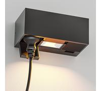 ledscom.de Toma de pared WAST para exteriores, IP44, 2 conectores, antracita, in ownlight LED, 430lm, blanco cálido