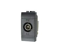 Toma de TV Pasante Conector Macho Negro Compatible Con Bticino Living