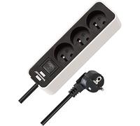 Toma ecolor de 3 vías, Caja de distribución con Interruptor y Cable de 3,00 m