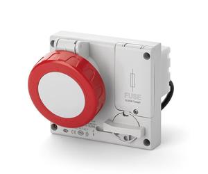 Toma empotrada interbloqueada 16A 3P+T 380-415V 6h IP66 IP67 con enclavamiento m