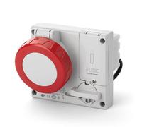 Toma empotrada interbloqueada 32A 3P+N+T 346-415V 6h IP66 IP67 con enclavamiento