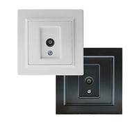 Toma final tv - módulo eléctrico de 84x84x40 mm, acabado en blanco brillo o negro mate, ideal para instalaciones de televisión.*