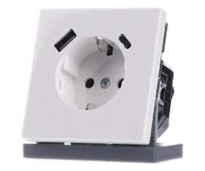 Toma SCHUKO con USB tipo AC - Toma de corriente (receptáculo) LS1520-15CAWW | Jung | LS1520-15CAWW | Toma de corriente / enchufe