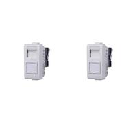 Toma TV, toma sat, toma de red CAT5/CAT6, toma TV RJ11 compatible con Bticino Matix (RJ45 - CAT6, 2)