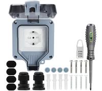 Tomas de exterior enchufes impermeable IP66 1 canal con interruptor, enchufes de pared para ambientes húmedos contacto de protección de pared enchufes de jardín resistente al polvo enchufes de